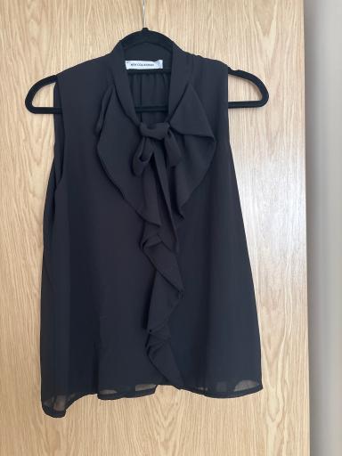 Listx - Black chiffon blouse with a bow